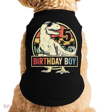 5 Year Old  5th Birthday  T Rex Dinosaur Doggie Tank