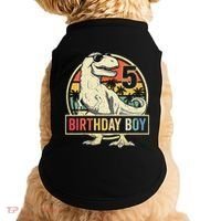 5 Year Old  5th Birthday  T Rex Dinosaur Doggie Tank thumb 0