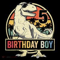 5 Year Old  5th Birthday  T Rex Dinosaur Doggie Tank thumb 4