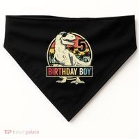 5 Year Old  5th Birthday  T Rex Dinosaur USA-Made Doggie Bandana thumb 0