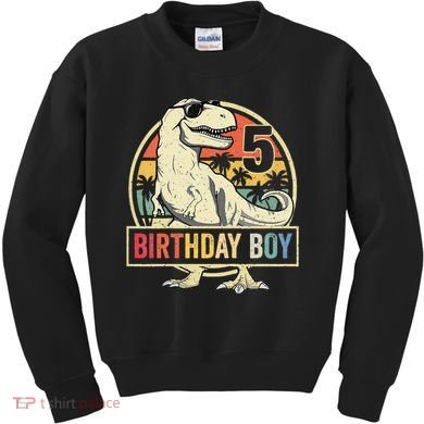 5 Year Old  5th Birthday  T Rex Dinosaur Kids Sweatshirt