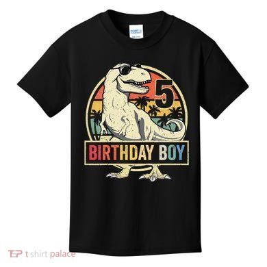 5 Year Old  5th Birthday  T Rex Dinosaur Kids T-Shirt