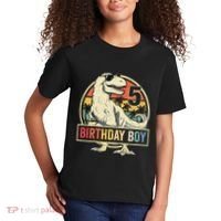 5 Year Old  5th Birthday  T Rex Dinosaur Kids T-Shirt thumb 2
