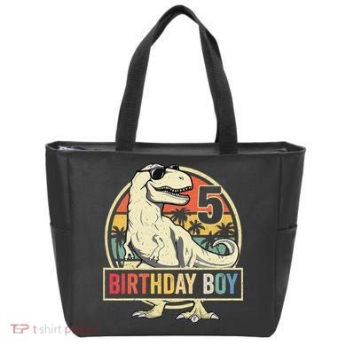 5 Year Old  5th Birthday  T Rex Dinosaur Tote Bag