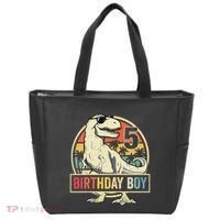 5 Year Old  5th Birthday  T Rex Dinosaur Tote Bag thumb 0