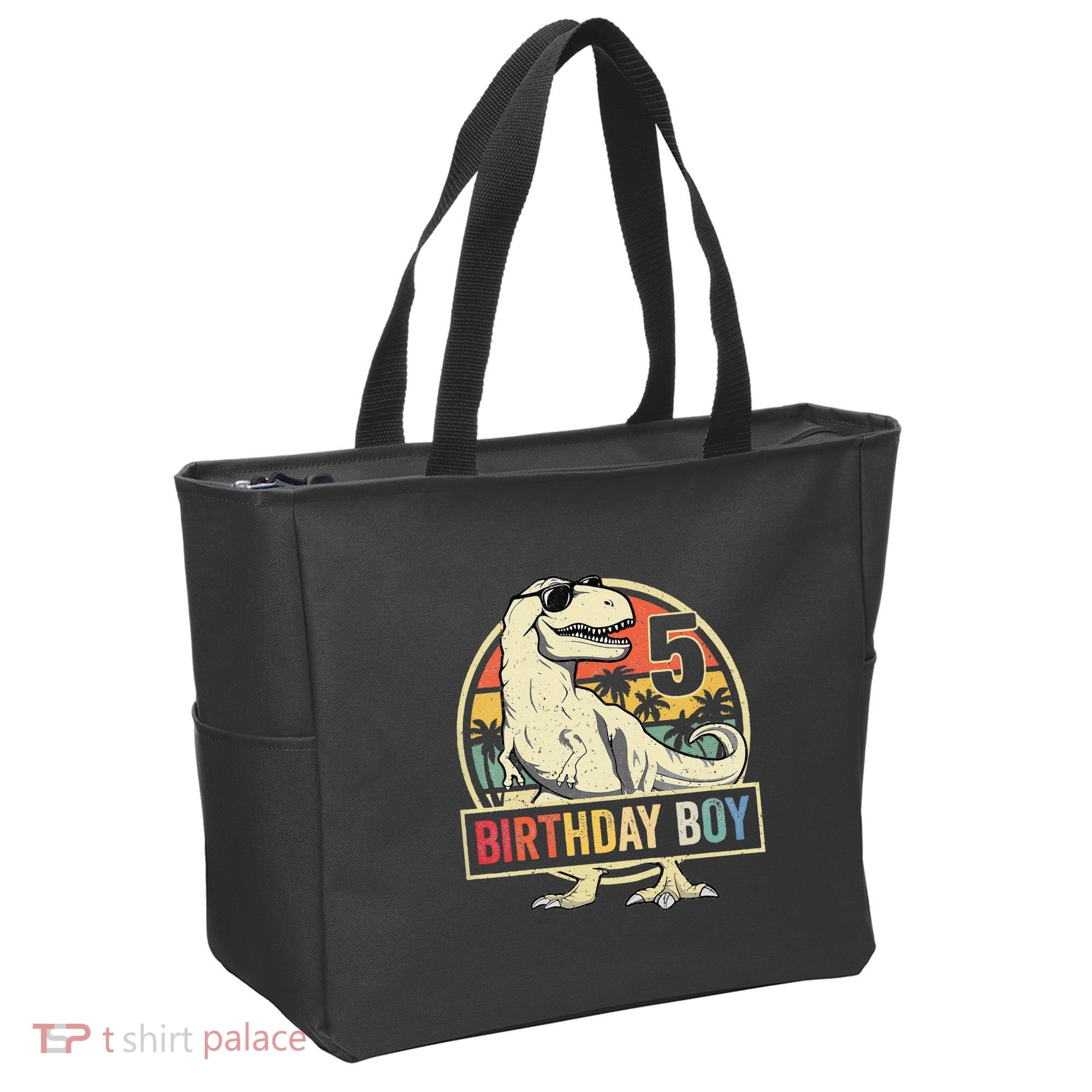 5 Year Old  5th Birthday  T Rex Dinosaur Tote Bag