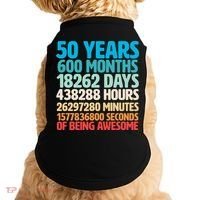 50 Years Of Being Awesome 50th Birthday Time Breakdown Doggie Tank thumb 0