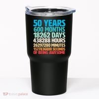 50 Years Of Being Awesome 50th Birthday Time Breakdown Tumbler thumb 0