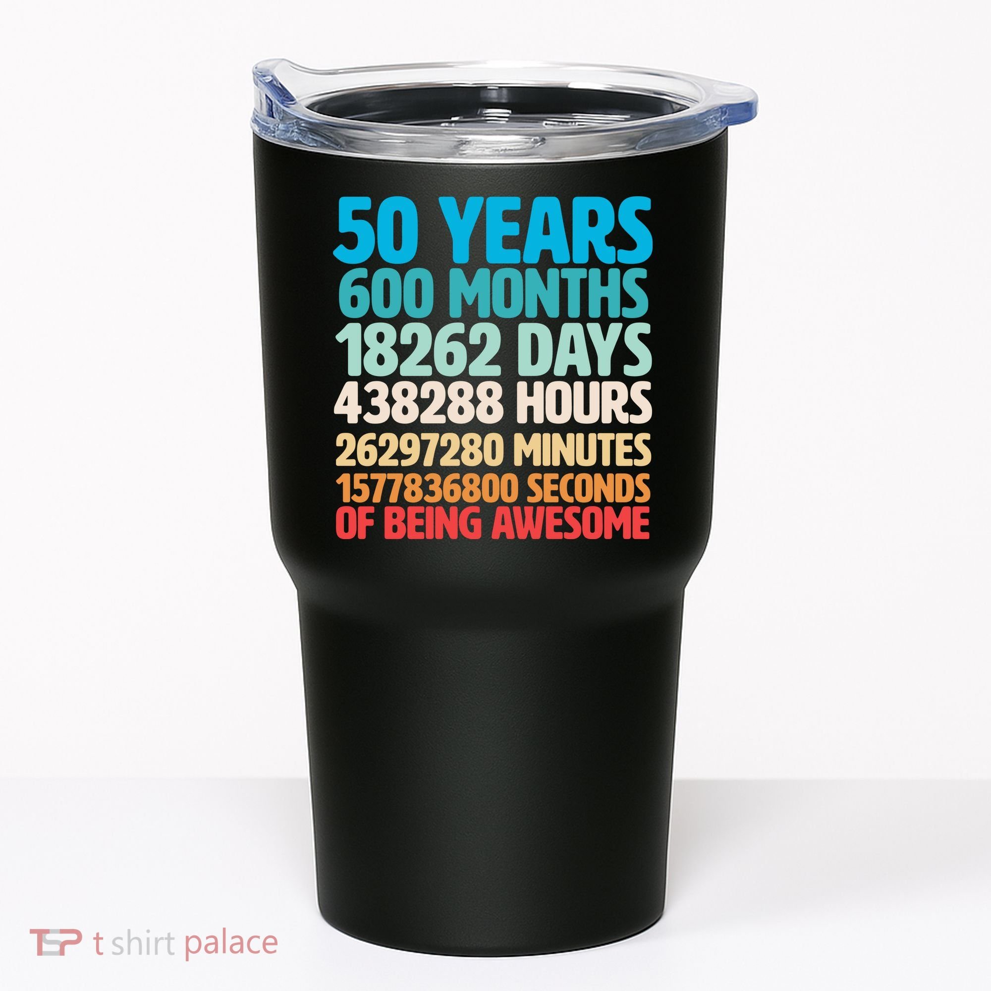 50 Years Of Being Awesome 50th Birthday Time Breakdown Tumbler