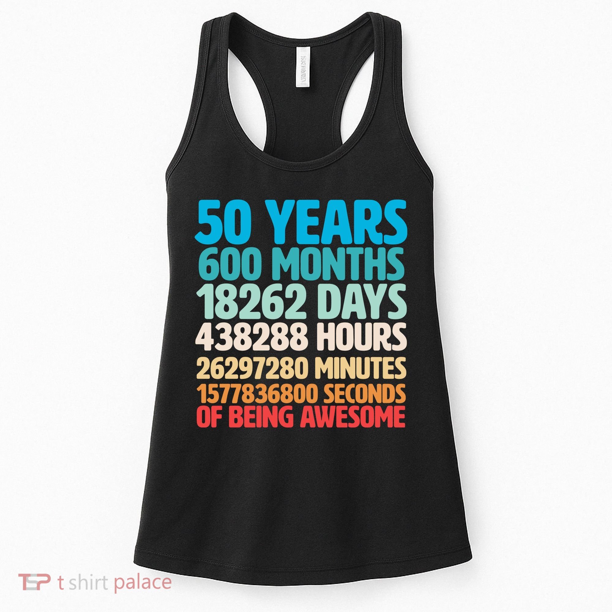 50 Years Of Being Awesome 50th Birthday Time Breakdown Women's Tank Top