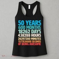 50 Years Of Being Awesome 50th Birthday Time Breakdown Women's Tank Top thumb 3