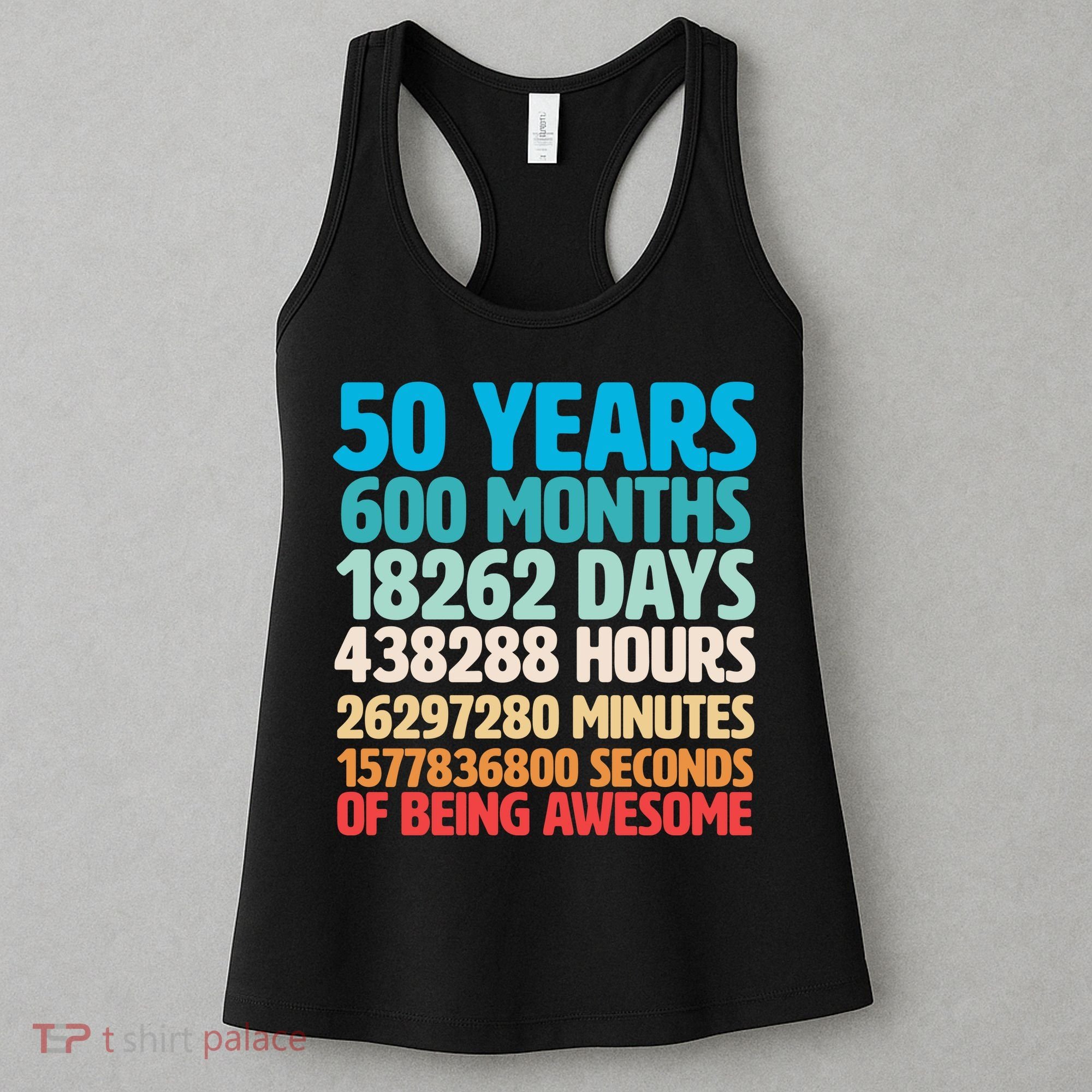 50 Years Of Being Awesome 50th Birthday Time Breakdown Women's Tank Top