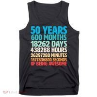 50 Years Of Being Awesome 50th Birthday Time Breakdown Tank Top thumb 0