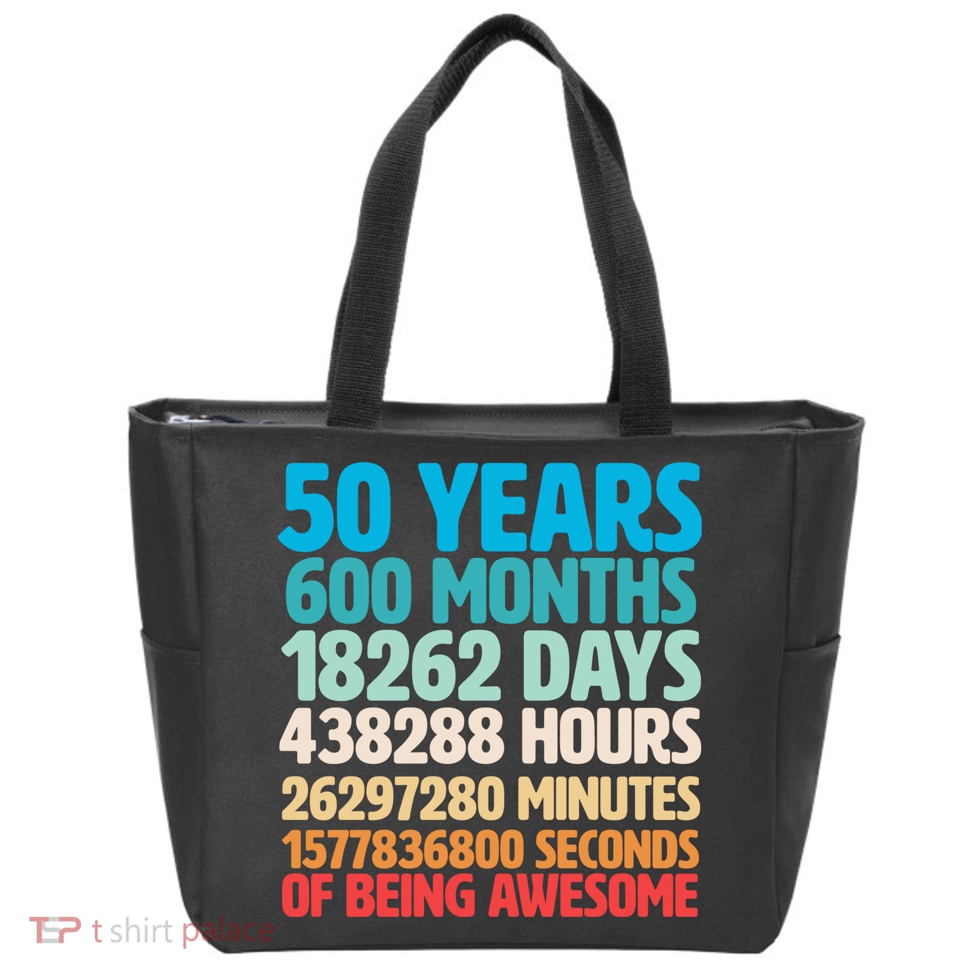 50 Years Of Being Awesome 50th Birthday Time Breakdown Tote Bag