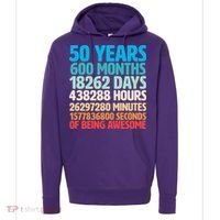 50 Years Of Being Awesome 50th Birthday Time Breakdown Hoodie thumb 0