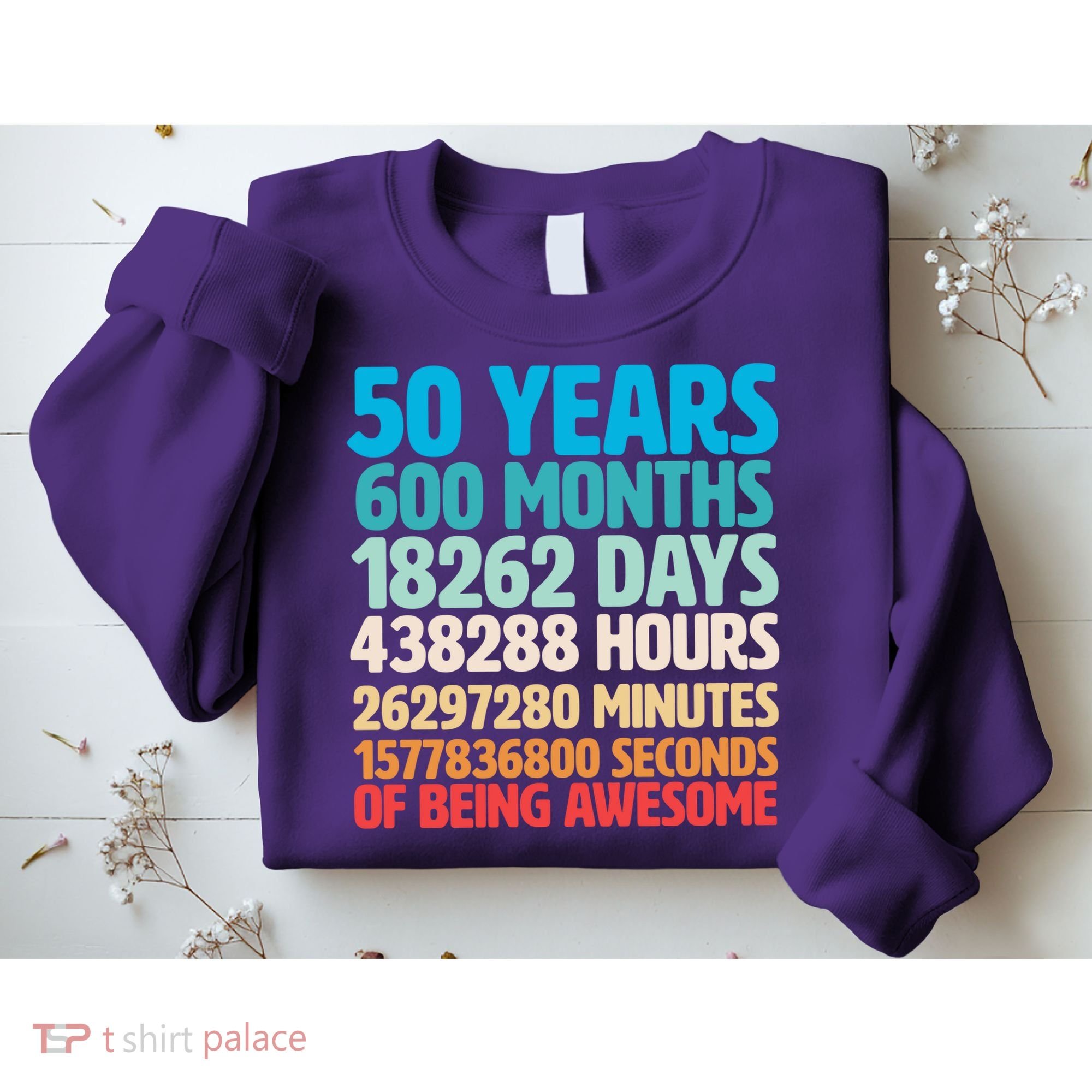 50 Years Of Being Awesome 50th Birthday Time Breakdown Sweatshirt