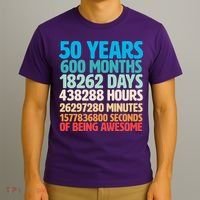 50 Years Of Being Awesome 50th Birthday Time Breakdown T-Shirt thumb 3