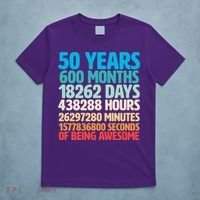 50 Years Of Being Awesome 50th Birthday Time Breakdown T-Shirt thumb 5
