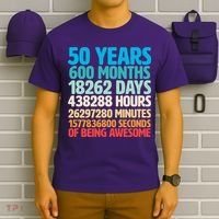 50 Years Of Being Awesome 50th Birthday Time Breakdown T-Shirt thumb 6