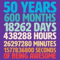 50 Years Of Being Awesome 50th Birthday Time Breakdown Coaster thumb 2