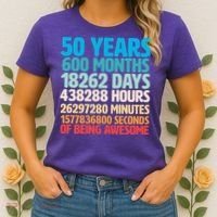 50 Years Of Being Awesome 50th Birthday Time Breakdown Women's T-Shirt thumb 2