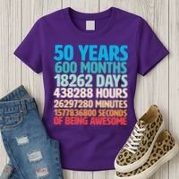 50 Years Of Being Awesome 50th Birthday Time Breakdown Women's T-Shirt thumb 3