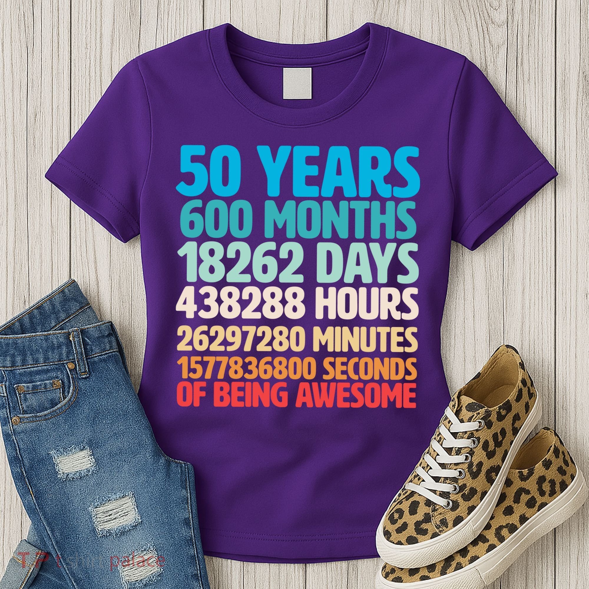 50 Years Of Being Awesome 50th Birthday Time Breakdown Women's T-Shirt