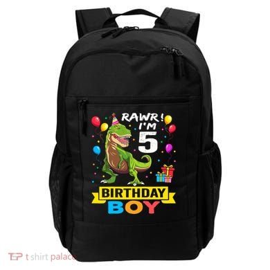 5 Year Old 5th Birthday Boy T Rex Dinosaur Backpack