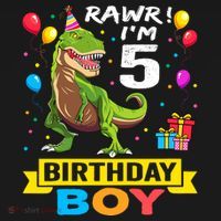 5 Year Old 5th Birthday Boy T Rex Dinosaur Kids Sweatshirt thumb 2
