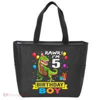5 Year Old 5th Birthday Boy T Rex Dinosaur Tote Bag thumb 0