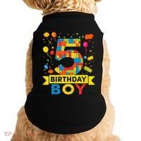 5 Year Old Building Blocks 5th Birthday Doggie Tank thumb 0
