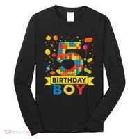 5 Year Old Building Blocks 5th Birthday Long Sleeve Shirt thumb 0