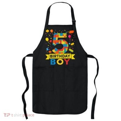 5 Year Old Building Blocks 5th Birthday Apron