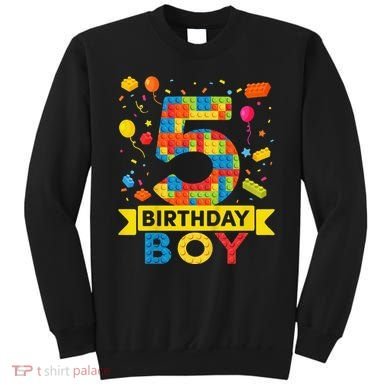 5 Year Old Building Blocks 5th Birthday Sweatshirt