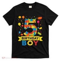 5 Year Old Building Blocks 5th Birthday T-Shirt thumb 0