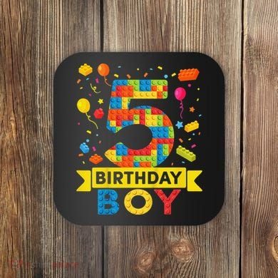 5 Year Old Building Blocks 5th Birthday Coaster