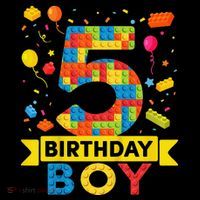 5 Year Old Building Blocks 5th Birthday Women's Hoodie thumb 2