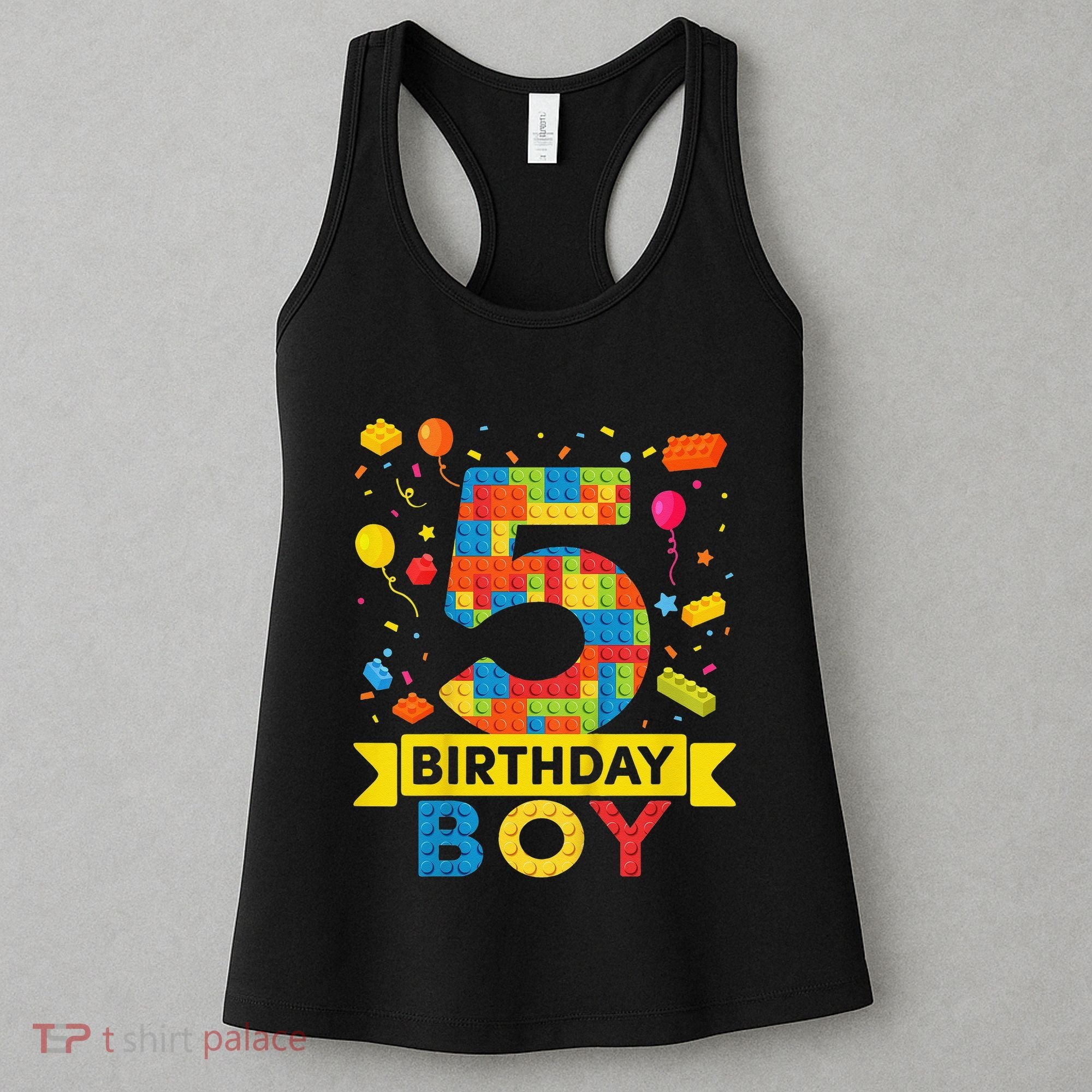 5 Year Old Building Blocks 5th Birthday Women's Tank Top