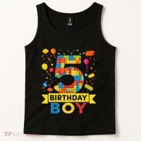 5 Year Old Building Blocks 5th Birthday Tank Top thumb 2