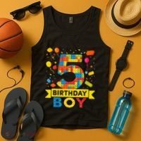 5 Year Old Building Blocks 5th Birthday Tank Top thumb 4