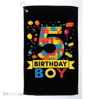5 Year Old Building Blocks 5th Birthday Golf Towel
