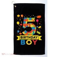 5 Year Old Building Blocks 5th Birthday Golf Towel thumb 0