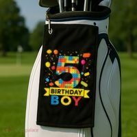 5 Year Old Building Blocks 5th Birthday Golf Towel thumb 2