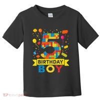 5 Year Old Building Blocks 5th Birthday Toddler T-Shirt thumb 0