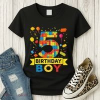 5 Year Old Building Blocks 5th Birthday Women's T-Shirt thumb 3