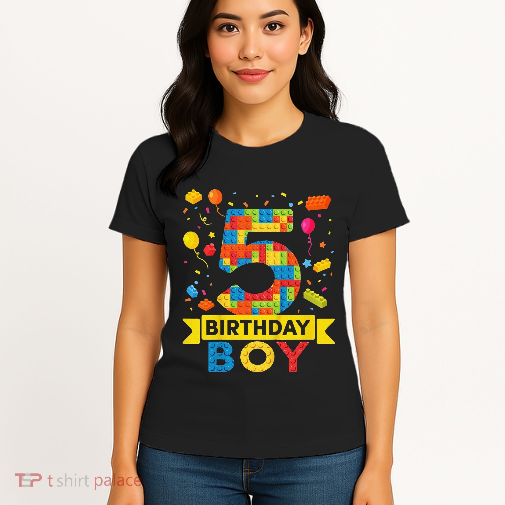 5 Year Old Building Blocks 5th Birthday Women's T-Shirt