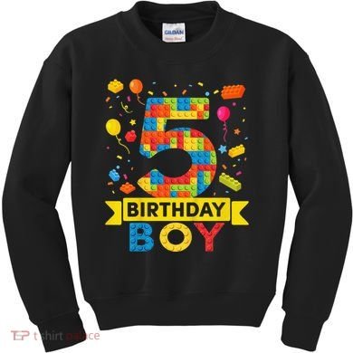 5 Year Old Building Blocks 5th Birthday Kids Sweatshirt