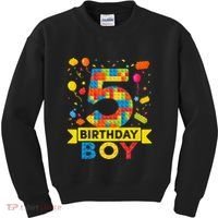 5 Year Old Building Blocks 5th Birthday Kids Sweatshirt thumb 0