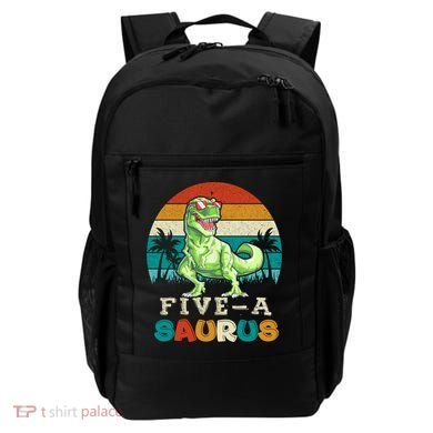 5 Year Old Dinosaur Birthday 5th T Rex Dino Five Saurus Gift Backpack