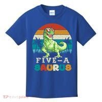 5 Year Old Dinosaur Birthday 5th T Rex Dino Five Saurus Gift Kids T-Shirt thumb 0